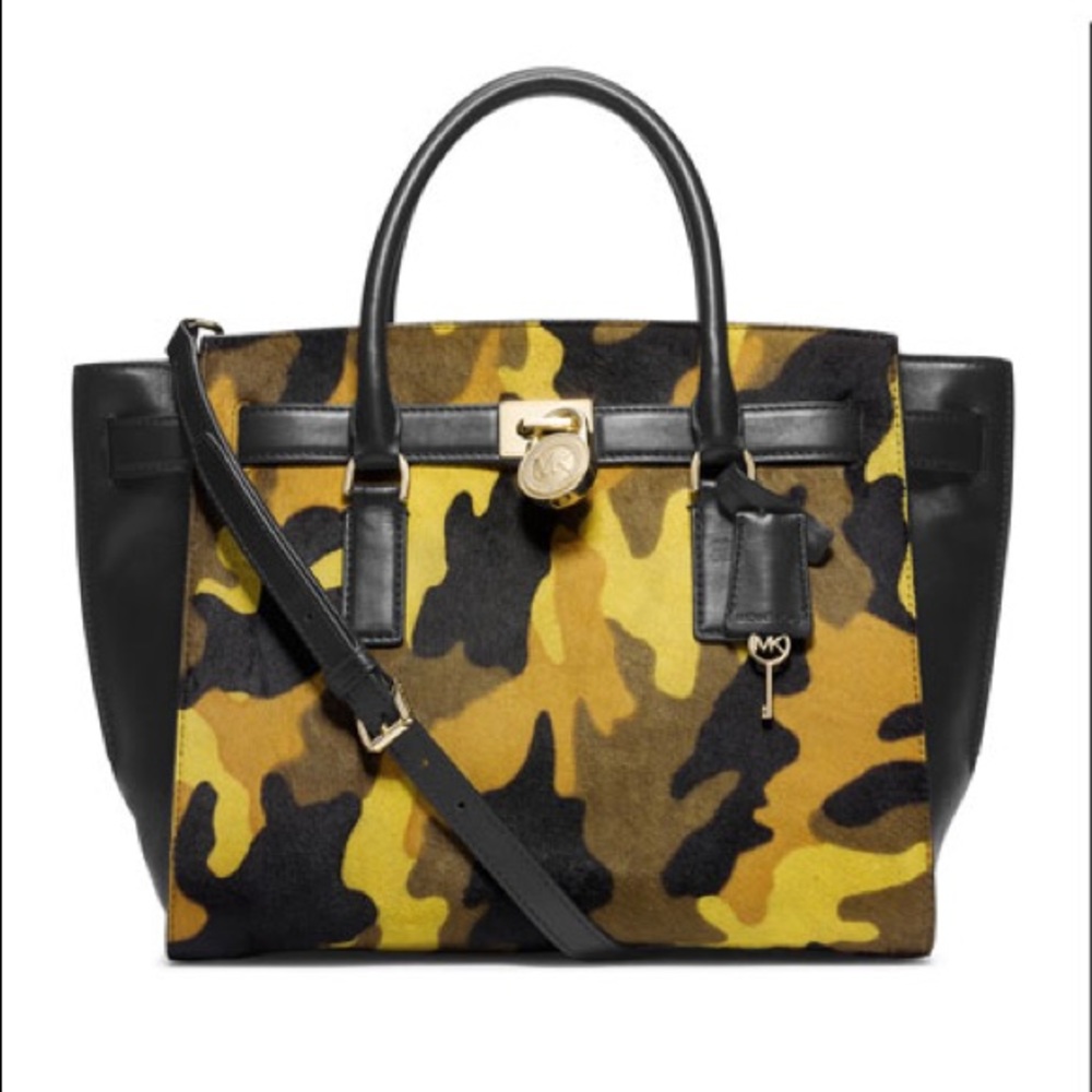 Michael Kors💫acid green calf hair camo crossbody